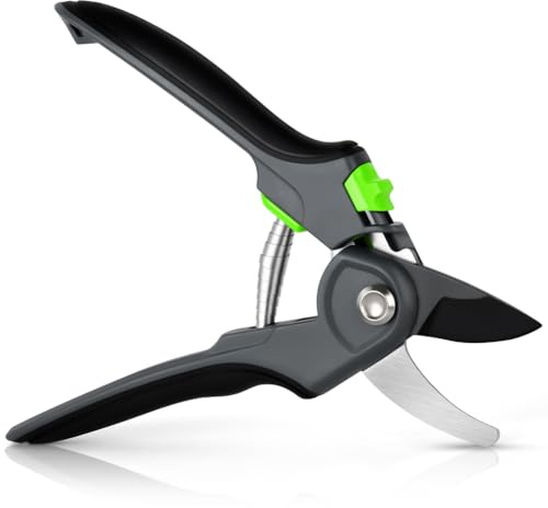 OSDUE Forbici da Potatura, Forbici da Giardino Lama SK5, Forbici Cesoie Taglio Bypass con Blocco di Sicurezza, Diametro di Taglio 24 mm Cesoie Siepi Antiruggine per Fiori Piante Vendemmia