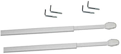 ATELIERS 28 Tringles de vitrage Extensibles - Plate/Ovale - Métal - Lot de 2 80 x 100 cm Blanc