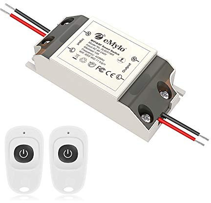 eMylo Commutateur Smart Wifi RF Module de relais sans fil Télécommande Interrupteurs 1 canal Minuterie domotique 12V 433Mhz 5V-36V Compatible avec Alexa/Google Home via Ios Android