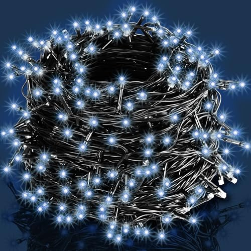 Monzana Luci Natale Esterno Interno 600LED 60m IP44 Decorazioni Natalizie Illuminazione Feste Bianco Chiaro