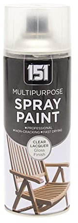 Inspired Essentials All Purpose Aerosol Spray Paint 400ml Quick Drying Spray, Fast Dry and Excellent Coverage for Metal, Wood, Plastic and More (1, Clear Lacquer - 151)
