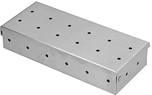 ANKROYU Boîte De Fumage pour Barbecue D'extérieur, Conception D'aération, Boîte De Fumage Résistante à la Chaleur avec Couvercle, Boîte De Fumage en Copeaux De Bois, Boîte De Fumage en Acier Inoxydab