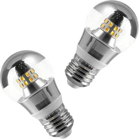 ZFFOZZ 2 Pezzi E27 5W 7W 9W 200V LED Lampadina Lampada Argento Specchio Freddo Caldo Bianco Casa per Mobili Illuminazione Interna Decorazione Illuminazione(E27-9W-silver,Warm)