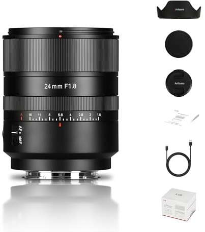 7artisans AutoFocus 24 mm F1,8 full ramlins, F1,8 stor bländare, stöder automatisk/manuell kompatibel med Sony FX A1 A9 A7M A7R A7S A7C ZVE Series FX3, A9II, A7M2, A7S2