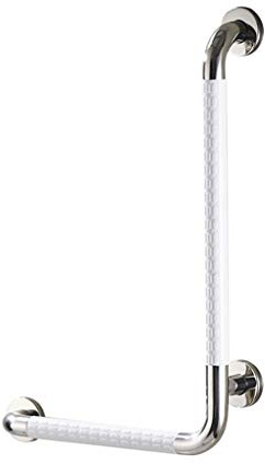 HSIRYAOHD Barras de agarre para baño, barras para bañeras y duchas, riel de seguridad antideslizante en forma de L, color blanco y amarillo, pasamanos de pared para personas mayores