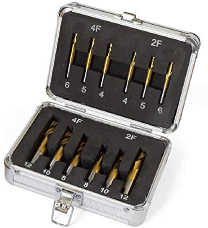 SET 12 FRESE CILINDRICHE CANDELA HSS OPTIMUM 3352250-2/4 T - 4 5 6 8 10 12 MM