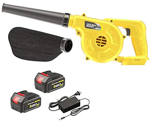 ACXZ Aspirador y soplador de Hojas eléctrico, soplador barredora para Limpieza de Jardines, 2 baterías de Litio de 21 V/con Bolsa recolectora y Cargador