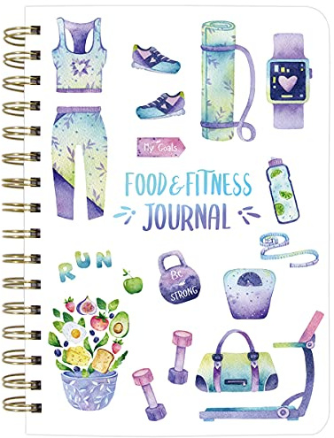 Ceiba Tree Food and Fitness Meal Workout Journal Diary Wellness Log Notebook Planner Weight Loss Diet Exercise Training Health Tracker 6.1x 8.5 inch Hard Cover