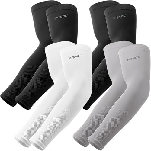 YQXCC 4 Paare Kühlung UV-Schutz Ärmlinge, UPF 50+ Arm Sleeves Tattoo Cover für Frauen Männer Radsport Golf Radfahren