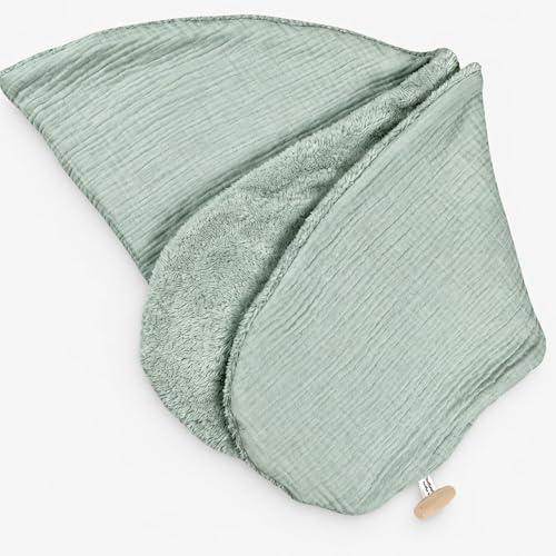 sei Design Federa per cuscino da allattamento, 190 x 30 cm, mussola + peluche Teddy