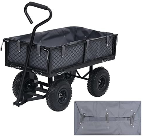 Home & Garden – Gartenwagen-Auskleidung, Dunkelgrau, 81 x 41 x 21 cm, Stoff