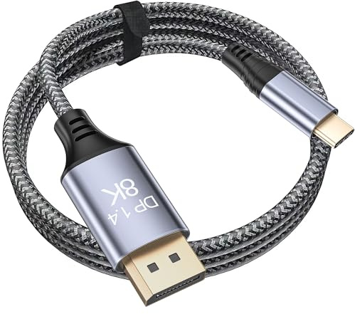 Siwket USB C auf DisplayPort Kabel 1M, 8K@60Hz 30Hz 4K@240Hz 144Hz HDR VRR Thunderbolt 4 3 DP1.4 Kabel kompatibel mit MacBook Pro Air M1 M2 iPad Pro Air 5 Surface Pro 8 Galaxy S23 S22 Ultra