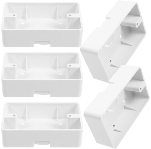 5Pcs Surface Mount Outlet Box,Surface Mount Electrical Box Plastic Junction Electrical Enclosure ABS for Home Extender Wall Socket Indoor Use External Installat Screws Not Included Metric Thread