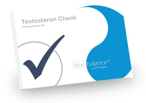 blue balance® Testosteron Test | Gesundheitstest | Probenahme-Kit | Selbsttest für Zuhause | Schnelltest | Testosteronmangel | mit Laboranalyse