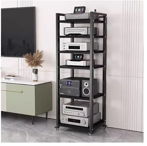 audio rack hifi regal 7 8 6 5 Etagen Stereo-Komponenten-Rack/Schrank, Hochwertiger Audio-Video-Medienständer Mit Verstellbarem Regal, Rollendes Regal Für Stereokomponenten Für Wohnzimmer/Haus/Büro ( C