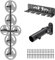 Kipika Gym Organizer Set Wandmontiertes Hantelscheiben-Aufbewahrungsregal (4 Pegs und 2-Gewichts-Flügel), Langhantel-Aufbewahrungsregal mit T-Stange, Reihe, Landminen-Plattform-Befestigung, langlebige