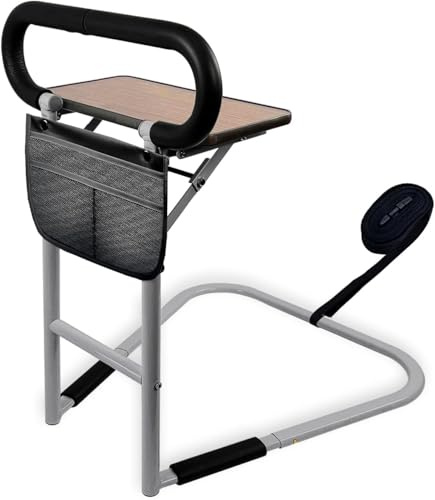 Bed Rails for Elderly Adults Safety, Bed Rail with Bidirectional Foldable Table, Bed Assist Rails for Seniors with Storage Bag for Elderly, Pregnant Women and the Injured and for Home & Nursing Home