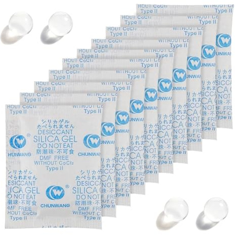 50 g x 10 stycken silikagelpåsar, torkmedel silikagel, återanvändbar