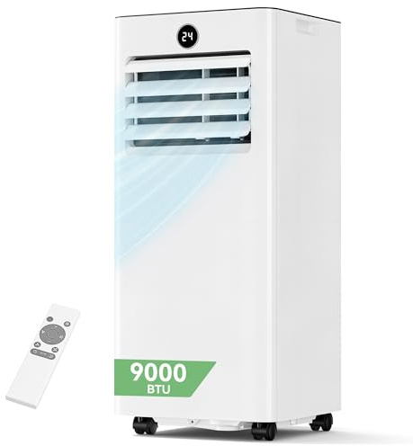 JUMMICO Condizionatore Portatile 9000 BTU, Climatizzatore Portatile con Telecomando, Kit Finestra, Deumidificatore e Ventilatore, Pinguino Condizionatore Compatto per Camera da Letto, Ufficio e Casa