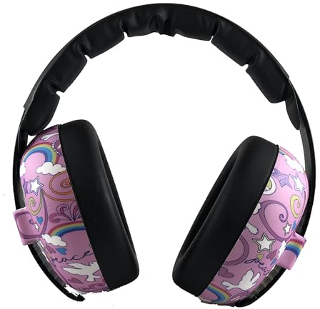 BANZ Ohrenschützer weich und bequem mit Schutz Hörgerät für Babys und Kinder klein (Rauschunterdrückung Bewertung Führer in der Industrie) 0-2 Jahre Rosa-gekritzel