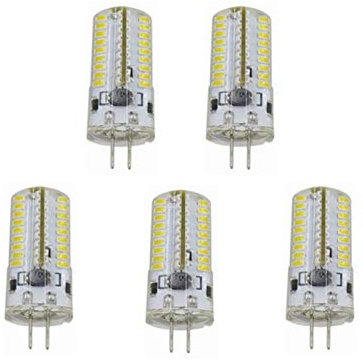 WELSUN GY6.35 Ampoule LED 4 Watts 12V 24V G6.35 / GY6.35 Ampoules de Rechange à halogène de 40 W à culot bimoleur .Non-Dimmable, AC12V, DC12-24V, Pack de 5 (Couleur : Blanc Chaud)