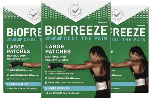 Biofreeze Patches Menthol Pain Relieving Patches (5 Per Box, Pack Of 3) Up To 8 Hours Of Pain Relief From Sore Muscles, Arthritis, Backaches, Spains, Bruises, Strains And Joint Pain (Package May Vary)