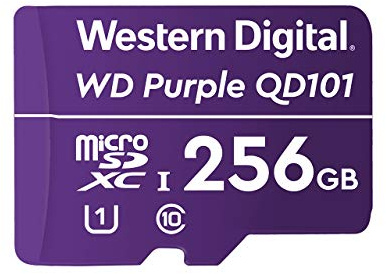 Western Digital WD Purple SC QD101 256GB Smart Video Surveillance microSDXC Card, Ultra Endurance Up to 128 TBW