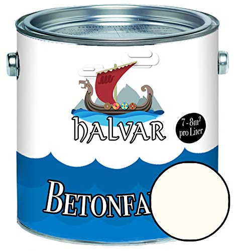 betongfärg/golvbeläggning sidenmatt Vit/Grå/ svart RAL 9001-9018 fasadfärg (2,5 L, RAL 9001 Kremvit) Halvar