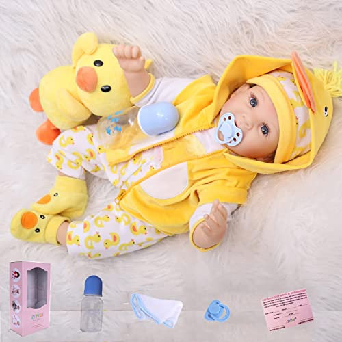 ZIYIUI 22 Zoll 55 cm Reborn Baby Weiche Silikon Vinyl Realistische Reborn Baby Junge Lebensechte Babypuppen Toddler Spielzeug Echtleben Kind Reborn Puppe