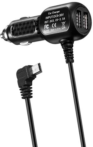 Car Charger Adapter Cord Compatible for Garmin Dezl 580 LMT-S,570LMT,770LMTHD,780 LMT-S,OTR500,OTR700,RV 780 & Traffic,zumo 396 LMT-S GPS Navigator Vehicle Power Cable 11FT