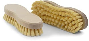 Novaliv 2X Reinigungs-Bürste aus Holz mit Kunststoff Borsten| Robuste Neue Handbürste | Bürste für Hand Nägel und Finger | 8er Form für professionelle Reinigung ergonomischer Griff