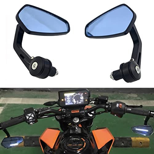 Heart Horse Motorcycle Mirrors for 17-20mm Motorbike Handlebar, Anti-Glare Motorcycle Rearview Mirror CNC aluminum Motorbike Bar End Side Mirrors for Pit bike Scooter Kawasaki Z750 Z1000