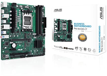ASUS Pro B650M-CT-CSM Business Motherboard Socket AMD AM5 (Ryzen 7000, micro-ATX, DDR5 Memory, PCIe 5.0, USB 3.2 Gen 2, Commercial BIOS Kit)