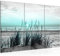 Runa Art Wandbilder Strand Sonnenuntergang Bild XXL Wohnzimmer Türkis Grau Meer Natur 120 x 80 cm 3 Teilig 043731c