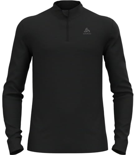 Odlo Sous-vêtements thermiques pour hommes Merino 200 I Sous-vêtements en laine mérinos pour hommes Zip I T-shirt thermique à manches longues avec demi-fermeture éclair I Hommes