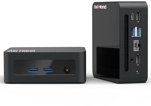 Mini-PC Intel Core i5 12450H 4,40 GHz 8C/12T, Doppelkanal 16 GB RAM 512 GB SSD, Windows 11 Pro, WiFi, BT5.2, 3 x USB3.0, USB2.0, HDMI*2, USB-C, 4K@60Hz 3-Simultan-Bildschirm, Minicomputer