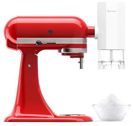 Shave Ice Attachment for Kitchenaid Stand Mixer, Snow Cone Shaved Ice Machine, with Coarse and Fine Blades, 8 Ice Molds