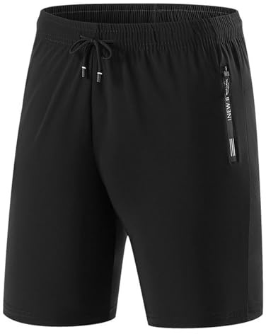 ZCJ Pantalones Cortos Hombre Deporte con Cordón Ajustable y Bolsillos - Shorts Transpirables Secado Rápido para Running, Gimnasio, Fútbol - Ropa Deportiva Hombre L