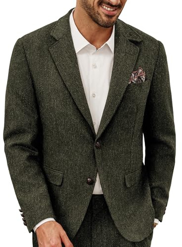 PJ PAUL JONES Sakko Herren Vintage Wollmischung Tweed Blazer Regular Fit
