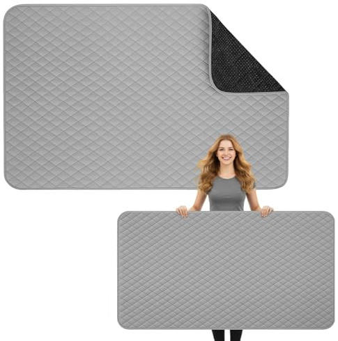 Tegeme Ironing Mat (35.4 x 63 Inch), Heat Resistant Ironing Blanket, Extra Large Quilted Iron Board Pad for Table Top, Countertop, Home, Laundry Room, Foldable for Quilting and Travel
