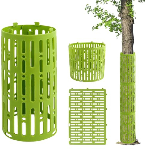 Hojalis 8 Pezzi Protezione per Tronco D'albero, Protezioni per Tronchi Albero con 8 Clip a U,Proteggi Piante per Decespugliatore Dimensioni Regolabili,Protezione per Alberi con Fori di Ventilazione