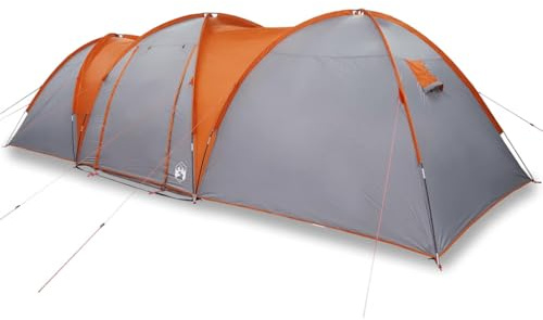 Genérico Tienda Familiar con cúpula Impermeable 8 Personas Gris Naranja,Deportes,Actividades al Aire Libre,Camping y Senderismo,Tiendas de campaña,Gris,4009430