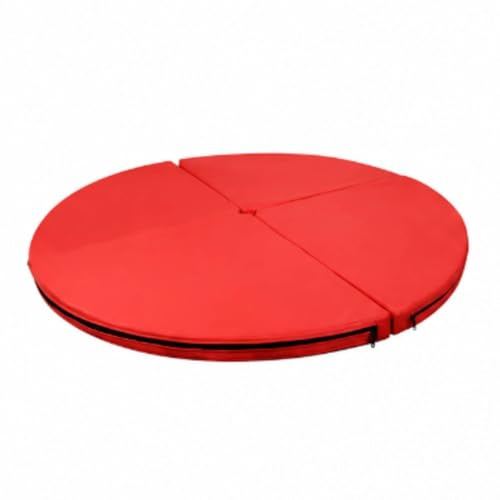 Milageto Materassino Anti-Caduta su Misura Tappetino Rotondo in Schiuma Spesso e Ammortizzante Materasso Protettivo EPE per Danza Aerea, Stretching And Balance, Rosso, Diametro 120cm Spessore 3cm