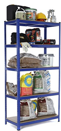 5 Levels 1800mm H x 900mm W x 450mm D Heavy Duty Steel Shelving Garage Racking Unit 275KG UDL Per Shelf FREE NEXT DAY DELIVERY