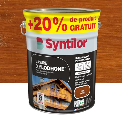 Syntilor - Lasure Xylodhone® Ultra Hautes Performances 8 Ans Teck Satiné 5L+20%