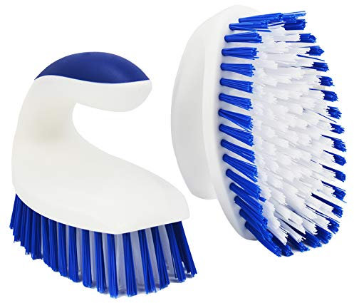 ITTAHO 2 Stück Reinigungsbürste, Scheuerbürste Harte Borsten Scheuerbürsten Kunststoff mit Ergonomischer Griff Putzbürste für Küchen, Bad, Teppichreiniger