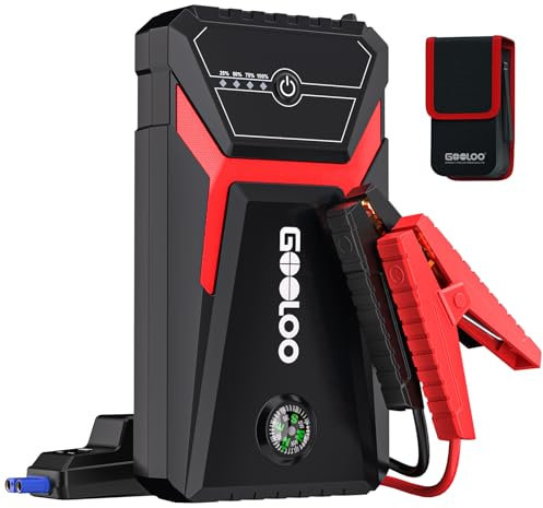 GOOLOO 1500A Avviatore di Emergenza per Auto, Supersafe 12 V Portatile Avviatore Batteria Auto, Cavo di Avviamento Intelligente, Adatto per Benzina da 6 L e Diesel da 4 L