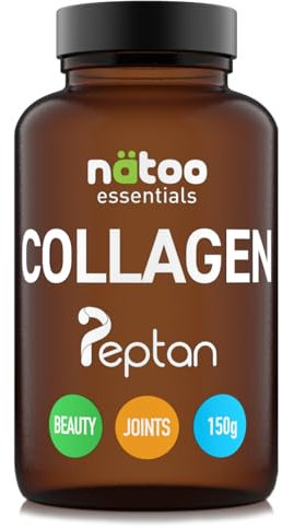 NÄTOO Collagene Idrolizzato 150g - Collagene in Polvere 100% - Collagene da Bere in polvere purissima e solubile, qualità garantita Peptan® - Peptidi di Collagene per il benessere della pelle
