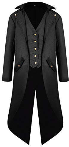 Halloween medeltida viktoriansk jacka kostymer för män, steampunk gotisk frack rock uniform, renässans pirater vampyr party cosplay kostymer för män vuxna