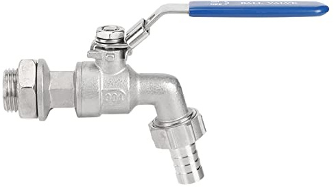 Uadme Manguera De Acero Inoxidable Grifo De 1/2 Pulgada, Manguera De Acero Inoxidable Grifo De 1/2 Pulgada Válvula De Bola Válvula De Mamparo Sin Soldadura TNP 13 Mm Barb